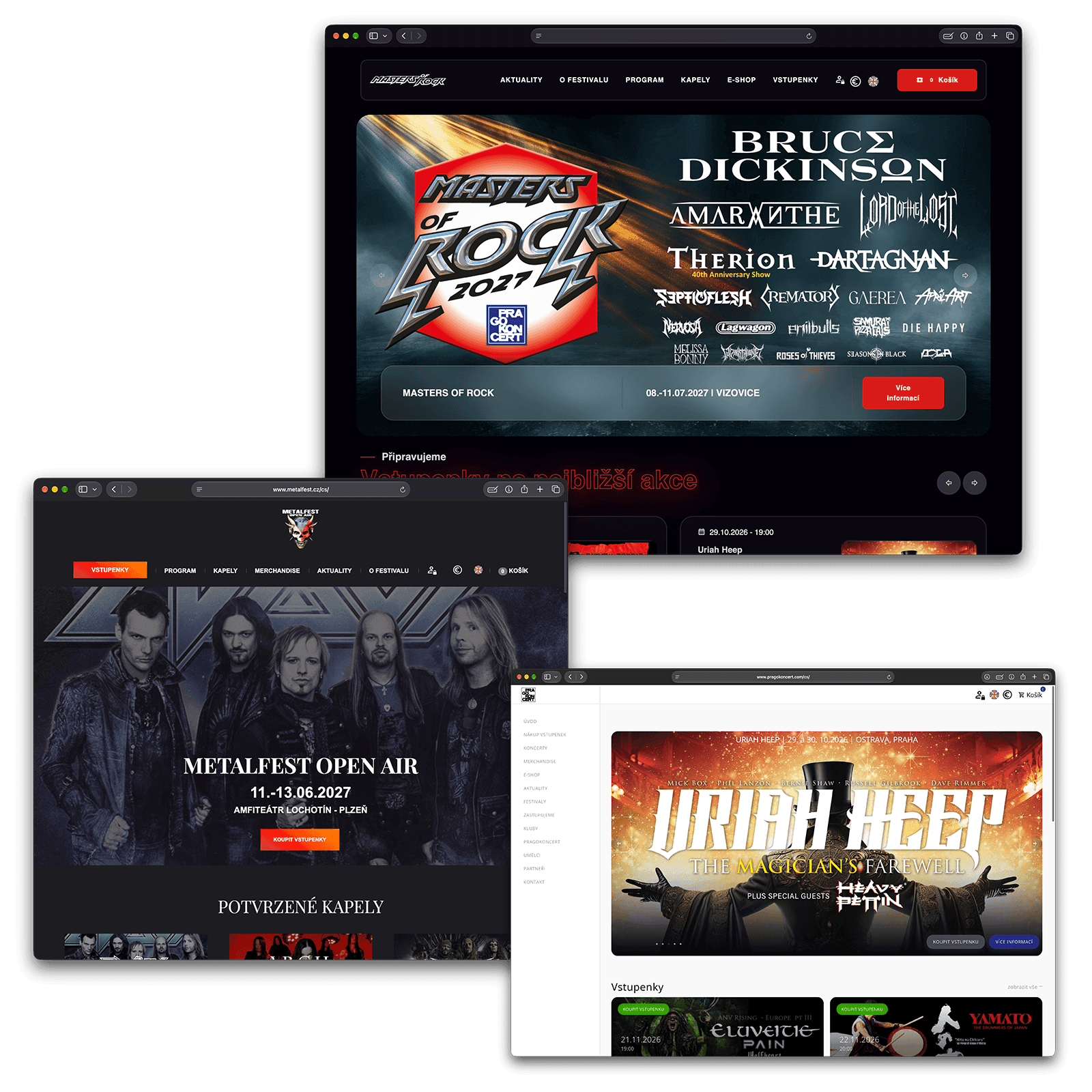 Weby a e-shopy Pragokoncert, Masters of Rock a Metalfest